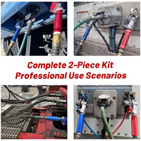 Kit de Ensamblaje de Mangueras para Camiones y Remolques 3 en 1 ABS Air Power Line de 12FT y 15FT con Cable Eléctrico de 7 Vías y Conectores Rápidos