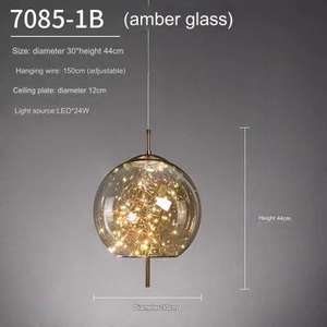 Lampes de Style nordique <span class=keywords><strong>Restaurant</strong></span> lustre chambre lampe de chevet minimaliste verre suspendu suspension - Product Image 5