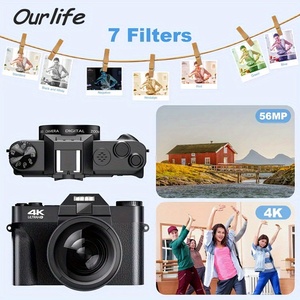 4K 48MP Vlogging Câmera de Vídeo 16x Zoom Digital Anti-Shake Compact vlog para viajar com tela filp de 180 graus - Product Image 3