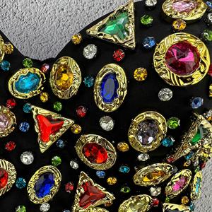 Industrie lourde 2026, diamant ovale <span class=keywords><strong>triangulaire</strong></span> coloré, petit gilet, haut dos nu, scène polyvalente, rétro et tendance - Product Image 3