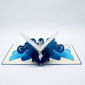 Carte de vœux 3D <span class=keywords><strong>pop</strong></span>-up élégante avec motif grue, pliable de qualité supérieure, pour artistes, cadeau pour les passionnés d'ornithologie, connexion émotionnelle - Product Image 2