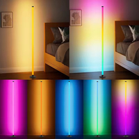 Lampadaire LED intelligent RGB nordique moderne, haute luminosité, pour hôtel et salon, décoratif, avec télécommande et contrôle par application, intensité réglable, facile à utiliser