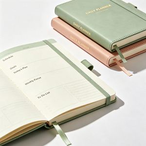 Wholesale Daily Printing Planner Hardcover Pu Paper Eco Friendly Bulk Custom Logo Supplier - Product Image 1