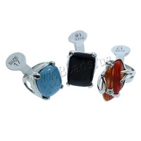 Bagues en alliage de Zinc avec pierres précieuses naturelles, anneaux mixtes, couleur platine, plusieurs tailles, pour femmes et mixtes, à la mode, livraison gratuite