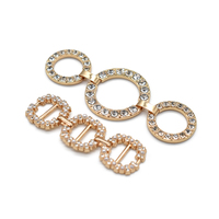 Gran Venta de cadena de diamantes de imitación hebilla de cadena de ropa hebilla de acero inoxidable de lujo personalizada para sujetador/Bikini/ropa de mujer