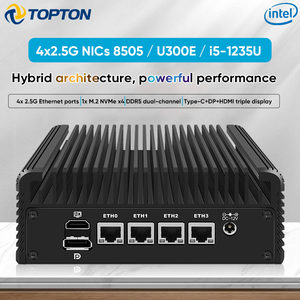 มินิพีซี Topton 4x2.5G NICs แบบไม่มีพัดลม ใช้ Intel Core i5 1235U U300E 8505 2xDDR5 NVMe HD/DP/Type-C คอมพิวเตอร์ IoT Firewall - Product Image 3