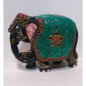 Elefante Artesanal Antiguo de Gran Tamaño, Pieza Decorativa Tradicional, Perfecta para Decoración Cultural de la India - Product Image 5