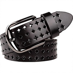 Natural Black Brown Cow Hide Eco-Friendly Vintage Square Steel Pin 2 Inch Dress Uniform <b>Belt</b> Comfortable Long Lasting Accessory - Product Image 2