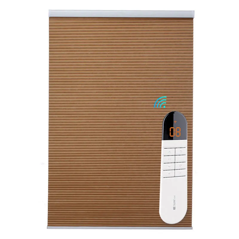 Blindify Customize Size Smart Motorized Double Cellular Honeycomb Blinds Day And Night Full Blackout Shades Remote Control