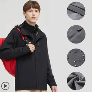 Personalizza fodera In pile staccabile giacca a vento impermeabile tre In uno giacca da pioggia da trekking multifunzione abbigliamento da passeggio per uomo