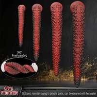 Vente en gros d'usine : Godemiché monstre en silicone souple, forme tentacule fantaisie, texturé en spirale, jouet pour adultes BDSM, fournisseur en gros