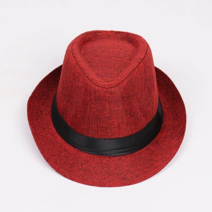 Berretto Jazz stile britannico lino tinta unita <span class=keywords><strong>bombetta</strong></span> cappello uomini e donne con lo stesso paragrafo - Product Image 1