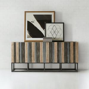 Meuble d'angle de salon avec base métallique, armoire murale créative en bois, seau latéral de rangement - Product Image 3