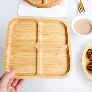 Plateau <span class=keywords><strong>de</strong></span> service en bambou à 4 compartiments, plateau à charcuterie divisé pour apéritifs, <span class=keywords><strong>tapas</strong></span> et centre <span class=keywords><strong>de</strong></span> table pour fêtes - Product Image 3