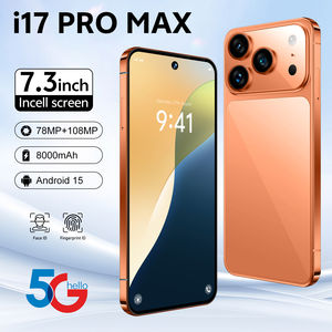 סגנון חדש i17 pro max טלפון <span class=keywords><strong>SIM</strong></span> כפול 5 גרם 16 ג 'יגה-b + 1tb אחסון 7.3 אינץ 8000mah סוללה 120 mah hz octa ליבה טלפון חכם אנדרואיד כתום - Product Image 3