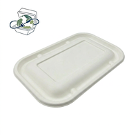 Boîte repas rectangulaire compostable de 750/1000 ml avec couvercle, compatible micro-ondes, pour événements de restauration professionnelle