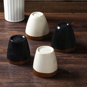 Melamine Tea <b>Cups</b> Round Black And Cream Retro Design For Restaurant Use Without Lid - Product Image 3