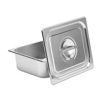 Conteneur alimentaire de style américain en acier inoxydable, bac Gastronorm GN 1/2 avec couvercle pour équipement de cuisine d'hôtel
