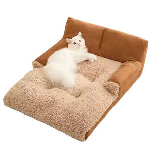 Lit pour animaux de compagnie en forme de rectangle doux et moelleux avec une zone de <span class=keywords><strong>repos</strong></span> supplémentaire pour les petits et grands chiens et chats - Product Image 1