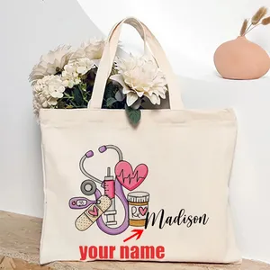 Sac à bandoulière en toile personnalisé pour stéthoscope, motif cœur, pour femme, idéal pour le voyage, avec nom personnalisé, pour médecin - Product Image 5