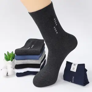 Jingwen OEM Calcetines De Negocios Para Hombre Man Business Black Crew High Quality Men Socks