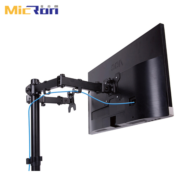 MICRON Height Adjustable Tilt Monitor Arms with Manage Wire Dual Monitor Desk Mount