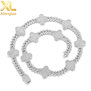Wholesale 18mm Cuban Link <b>Chain</b> Men Ice Necklace and Bracelet for Man - Product Image 4