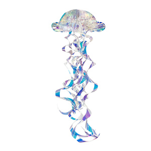 Decoración Colgante <span class=keywords><strong>de</strong></span> Medusas Arcoíris con Forma <span class=keywords><strong>de</strong></span> Panal <span class=keywords><strong>de</strong></span> Abeja, Espiral <span class=keywords><strong>de</strong></span> Membrana <span class=keywords><strong>de</strong></span> Neón, Tema Marino, para Fiestas Infantiles y Múltiples Ocasiones - Product Image 4