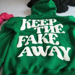 Sudadera con capucha de poliéster/algodón de alto gramaje para hombre, con cremallera completa, forro polar de espuma 3D, transpirable, ecológica, estilo Y2K, personalizada con estampado Puff Print, talla grande - Product Image 2