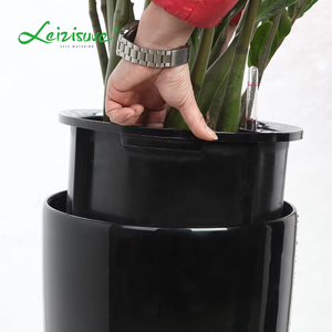 GARDEN &amp; <strong>HOME</strong> Hotel <strong>Decorative</strong> Nodic <strong>Big</strong> Large Round Black Flower <strong>Pots</strong> Silver Interior Planters <strong>Pot</strong> for Tree <strong>Artificial</strong> <strong>Plant</strong>