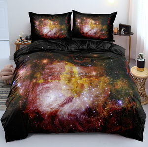 Astral đầy màu sắc 3D thiết kế sợi nhỏ vải Duvet cover sets giá rẻ nhà dệt tấm ga trải giường với gối trường hợp - Product Image 3