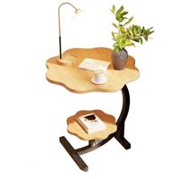 Table d'appoint en forme de pétale, 40 cm, en forme de C, à 2 niveaux, avec structure en acier, gain de place, pour salon et chambre à coucher