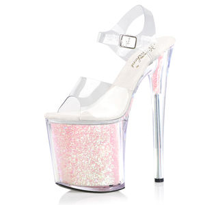 Scarpe da Pole Dance con <span class=keywords><strong>Tacco</strong></span> Alto 20cm, Plateau Glitterato Argento, Sexy ed Esotiche per Spose e Spettacoli - Product Image 2