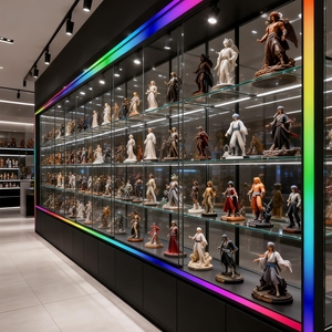 Vitrine de présentation avec logo Millennium Falcon Ucs pour vitrine en verre trempé personnalisée, éclairage LED couleur sur la base, vitrine pour boutique de tabac - Product Image 3