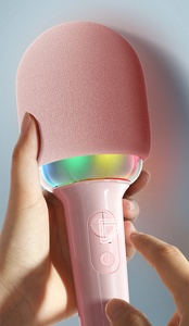 Microphones de <span class=keywords><strong>karaoké</strong></span> sans fil Mini microphone à main Bluetooth avec haut-parleur pour les fêtes d'enfants - Product Image 3