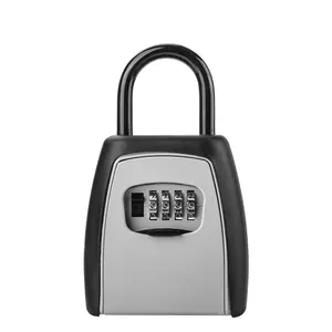 새로운 디자인 4 숫자 암호 키 안전 상자 잠금 알루미늄 합금 패드 잠금 야외 스토리지 키 보안 잠금 핸들