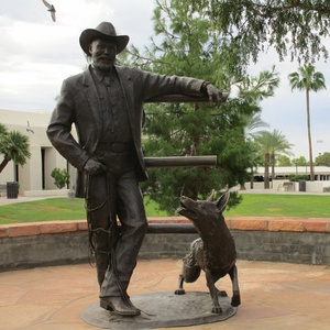 Garden Art Work Large Size Bronze Male <strong>Policeman</strong> and Police Dog Statue - Product Image 5