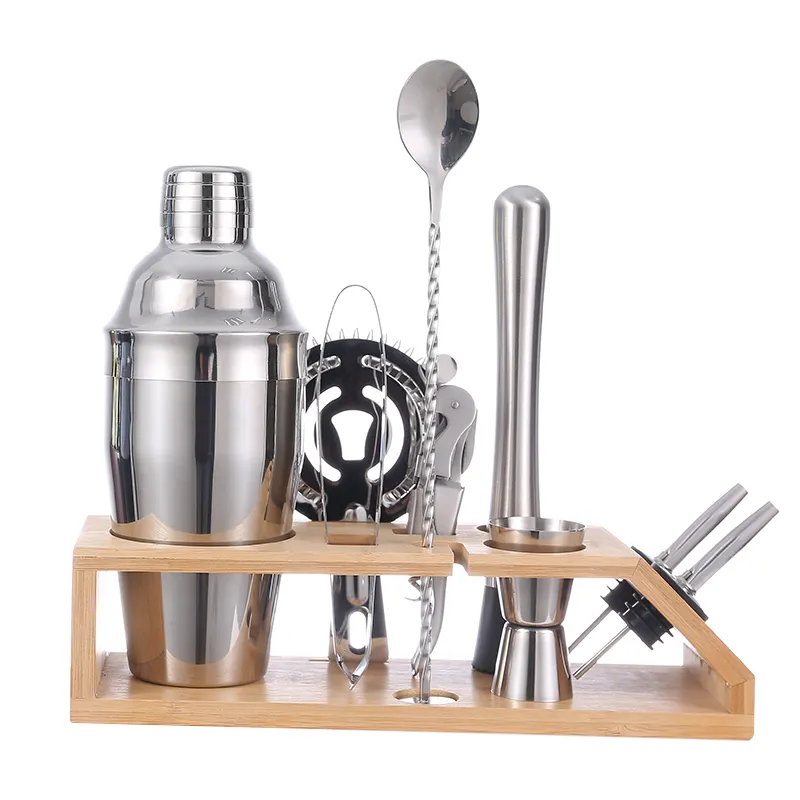 Perfect Home Accesorios de cocina Kit de barman de acero inoxidable Juego de herramientas de barra con soporte