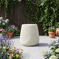 Table basse de jardin en terrazzo moucheté, côtelée et striée, en MgO, moderne, durable, mobile, résistante aux intempéries, pour intérieur et extérieur