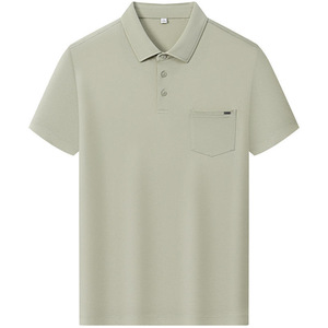 เสื้อโปโลสีพื้น โพลีเอสเตอร์ แขนสั้น มีกระเป๋า ใส่ได้ทุกวัน - Product Image 4