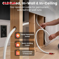 Câble audio 14AWG à paire torsadée pour installation murale, système audio domestique, scolaire, théâtral, automobile et commercial, câble de haut-parleur 2 ou 4 conducteurs, fil rond en PVC rouge/noir/blanc