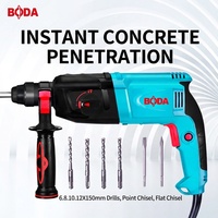 Marteau perforateur rotatif SDS Plus BODA H9-26R 850W 26mm, 3 fonctions (perforation, marteau, burin), 3.5J d'impact, outil électrique pour béton