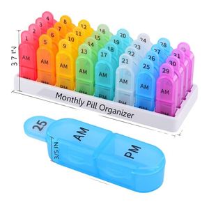 Caja mensual 2024, organizador de pastillas para 31 píldoras, 2 veces al día, arcoíris - Product Image 1