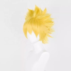 Vente en gros N <span class=keywords><strong>Aruto</strong></span> Anime 30cm court jaune Uzumaki N <span class=keywords><strong>Aruto</strong></span> perruque Cosplay synthétique résistant à la chaleur perruque de cheveux - Product Image 4