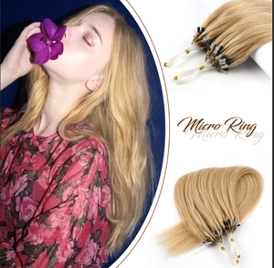 Micro Ring Hair Extensions Remy Virgin Cuticle Human Hair Fishnet <b>Tangled</b> Style 50 Strand 50g Per Pack No Glue No Heat For Salon - Product Image 1