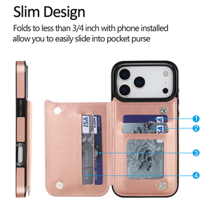 เคสโทรศัพท์แบบแข็งหนัง PU ที่เก็บบัตรแบบกระเป๋าสตางค์ธุรกิจระดับไฮเอนด์สำหรับ iPhone 17 Pro Max 17 Air 17 Pro - Product Image 5