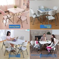 Table de mahjong pliable en plastique minimaliste moderne avec pieds en métal pliables pour 4 joueurs, utilisation universelle et durable pour le divertissement