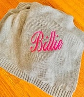Couverture Bébé Personnalisée Brodé en Coton Tricoté Doux et Portable pour Poussette, Nacelle, Cadeau Idéal pour la Maison, l'Hôpital et l'Avion