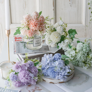 Bouquet de fleurs artificielles en soie Hydrangea West Lake Butterfly 30cm, décorations de mariage colorées, arrangement floral pour la maison - Product Image 2