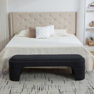 Modern Upholstered Armless <b>Ottoman</b> Foot <b>Stool</b> Bench for Bedroom Living Room Entryway Hotel & Villa - Product Image 6